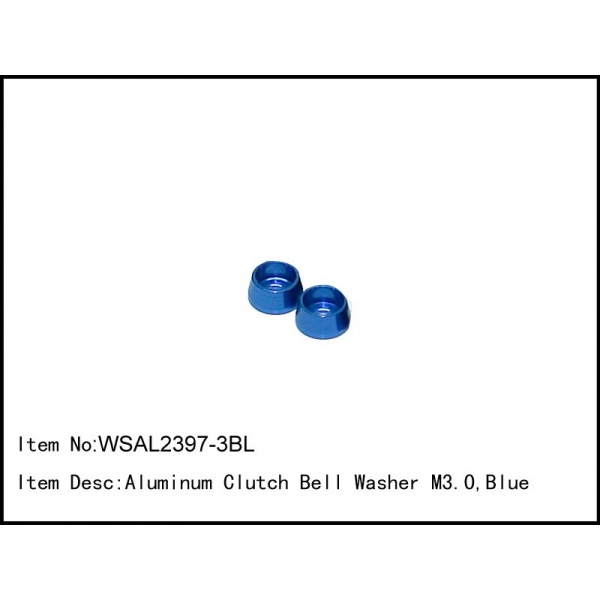 Aluminum Clutch Bell Washer M3.0,Blue,2 pcs